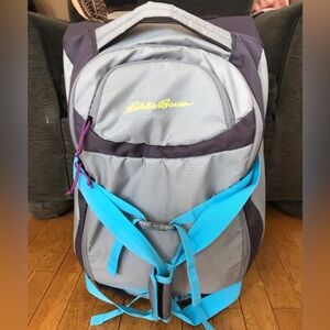 Eddie Bauer Gray and Blue Duffel with wheels